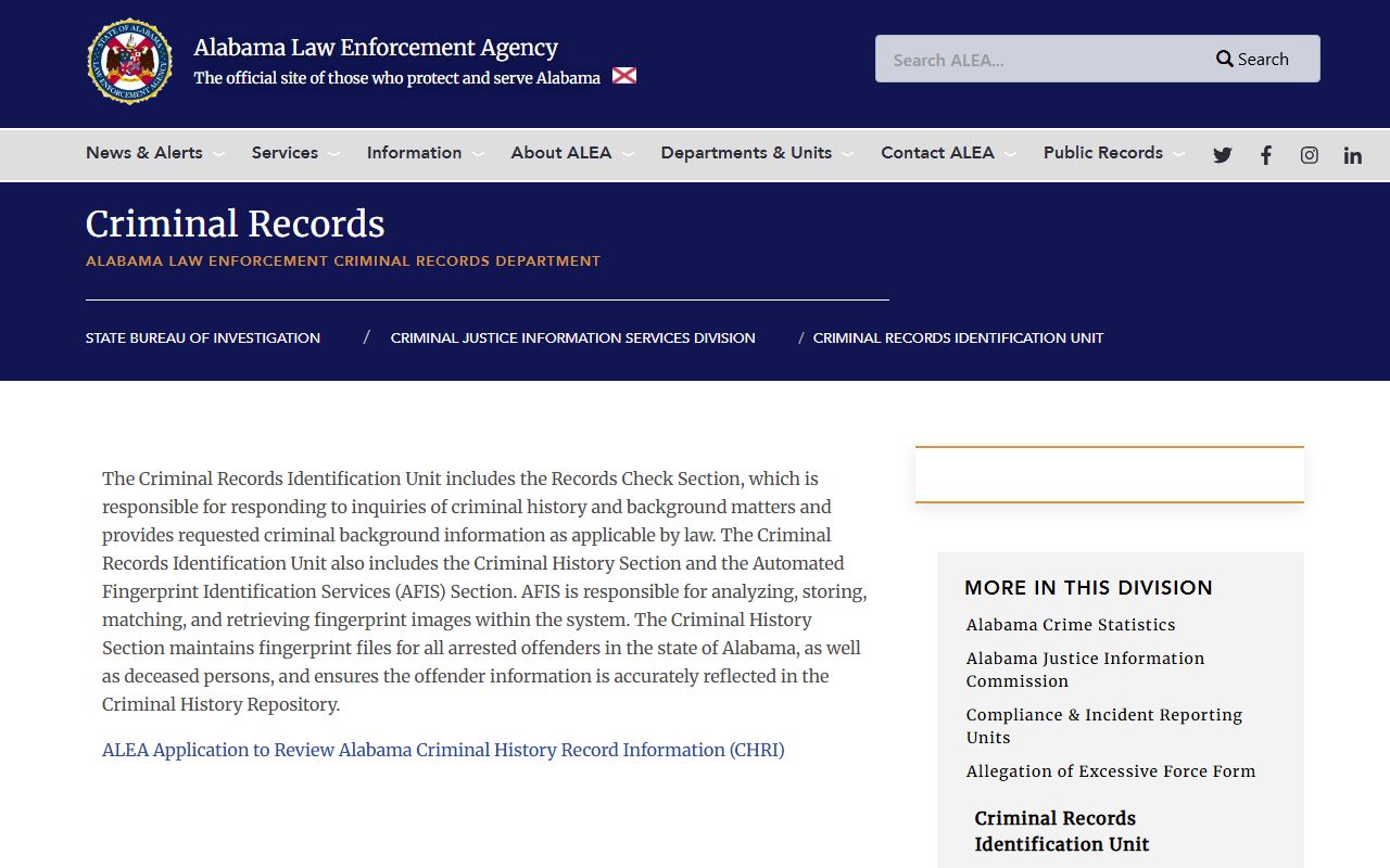 Conecuh County arrest records ALEA criminal records page